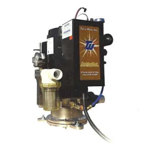 Tech West GoldenVac Dual Motor Stainless Steel Vacuum Pump, 2x1 HP, 230 Volt, 6 User, VPLG6D2R - Dual Motor Goldenvac SS 2x1 HP 230 Volt - Image 1