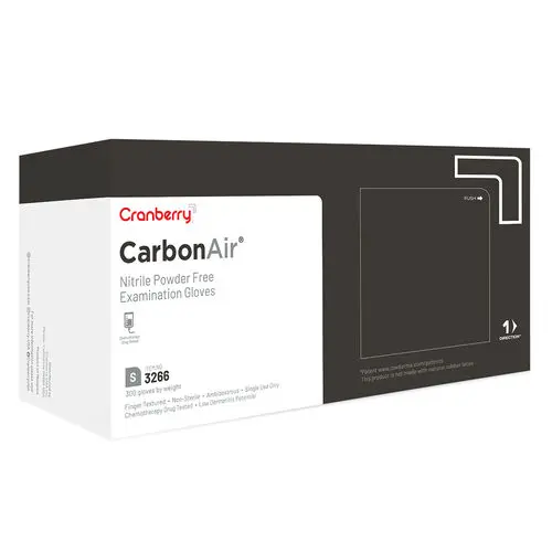 Carbon Air Nitrile Exam Gloves, Powder Free, Non-Sterile, Small, Black, 300/Box, CR3266 thumbnail 12