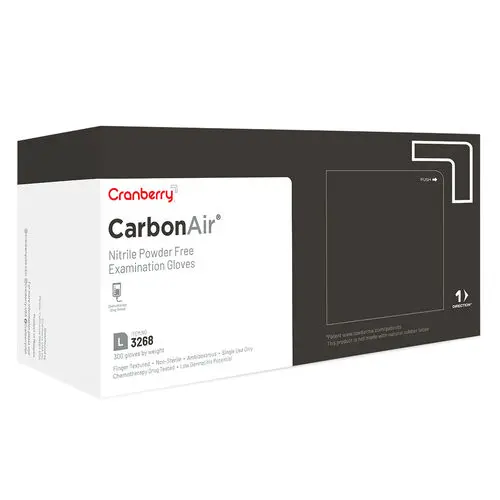 Carbon Air Nitrile Examination Gloves, Powder Free, Non-Sterile, Large, Black, 300/Bx, CR3268 thumbnail 11