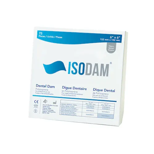 Isodam Non-Latex Polyisoprene Dental Dam, 6" x 6", Heavy, Blue, 75/Box, ISO02300675 thumbnail 7