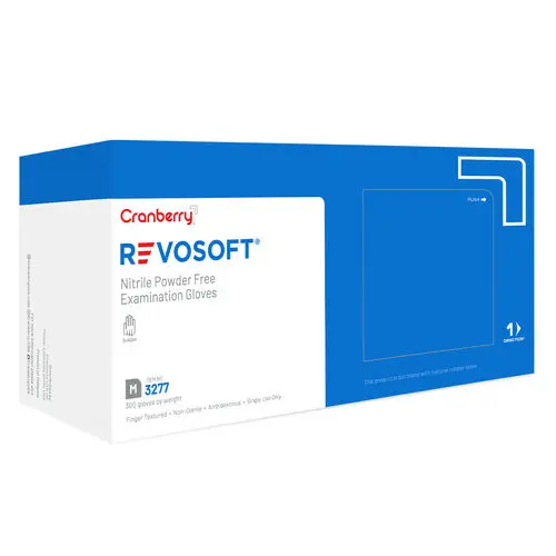 Cranberry RevoSoft Nitrile Exam Gloves, Powder Free, Latex Free, Fingertip Textured, Medium, Blue, 300/Box, CR3277 thumbnail 12