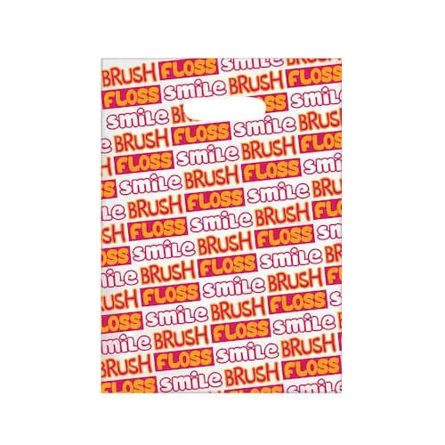 Sherman Specialty Brush, Floss, Smile Block Letter Scatter Bag, 7.5" x 10", 100/Pkg, 99ZC thumbnail 2