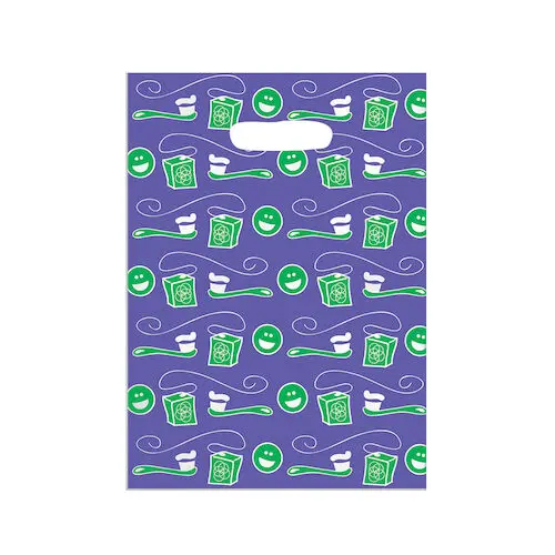 Sherman Specialty Scatter Bags, Smiley Face with Toothbrush & Floss, Clear, 7.5" x 10", 100/Pkg, 98ZE thumbnail 2