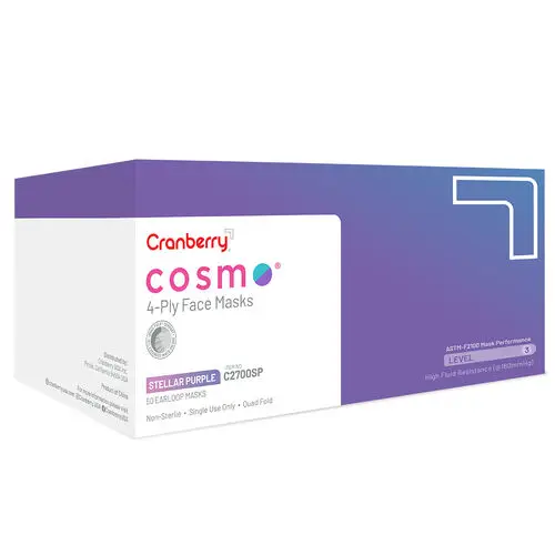 Cranberry Cosmo Procedure Face Mask, ASTM Level 3, Stellar Purple, 50/Box, C2700SP thumbnail 13
