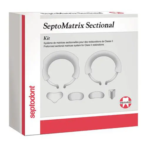 Septodont SeptoMatrix Sectional Matrix System Kit, 100 Assorted Matrices, 2 Reinforced Rings, 14 Silicone Tips, 01C4010 - SEPTODONT SEPTOMATRIX SECTIONAL SYSTEM 01C4010 - Image 1