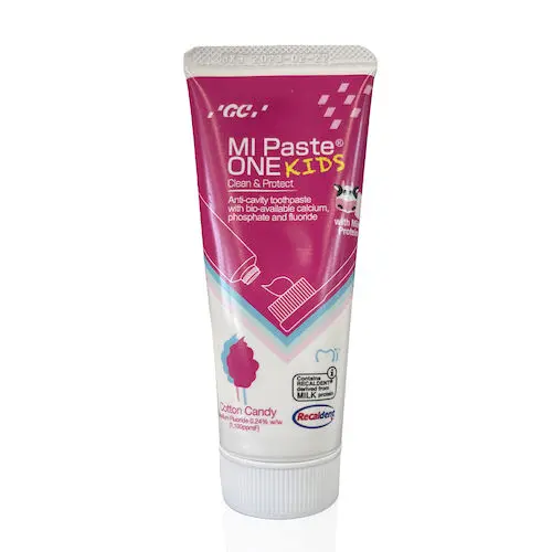 GC America MI Paste ONE Kids Anticavity Toothpaste, Cotton Candy, 0.2% Sodium Fluoride, 46g (35mL) Tube, 10/Box, 437140 thumbnail 3