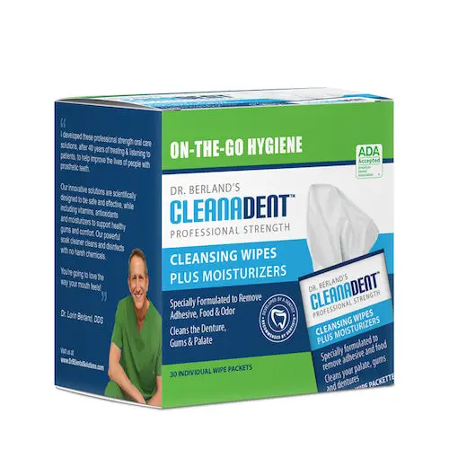 Cleanadent Denture & Gum Wipes, Individually Wrapped Moist Wipes, 30/Box, CW-005 - Cleanadent Denture & Gum Wipes, 30/Box, CW-005 - Image 1