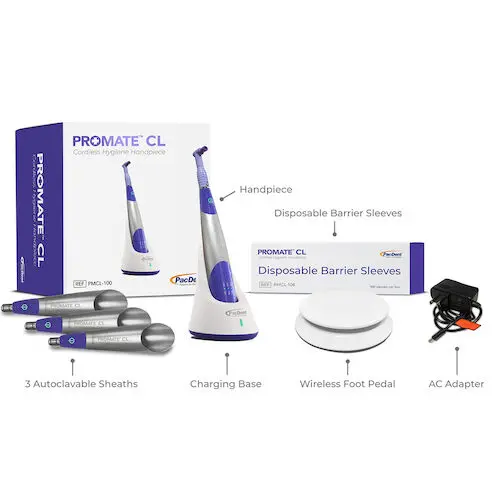 Pac-Dent ProMate CL Cordless Hygiene Handpiece Kit, 500-4000 RPM, PMCL-100 thumbnail 4
