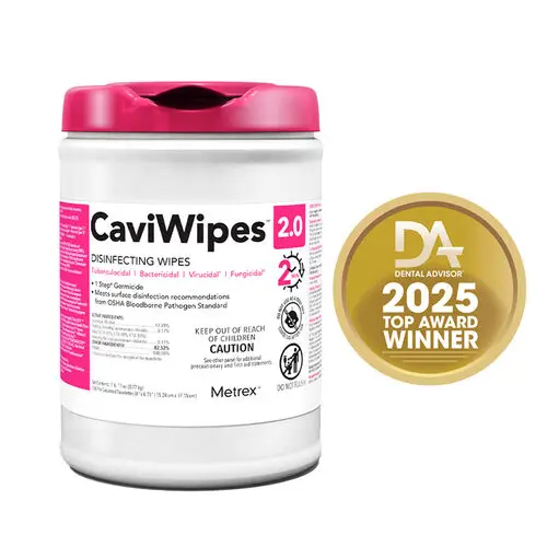 CaviWipes 2.0 Surface Disinfectant Towelettes, 6" x 6.75", 160/Canister, 14-1100 - CaviWipes™ 2.0 Surface Disinfectant Towelette - 6.75" x 6", 160/Pkg - Image 1