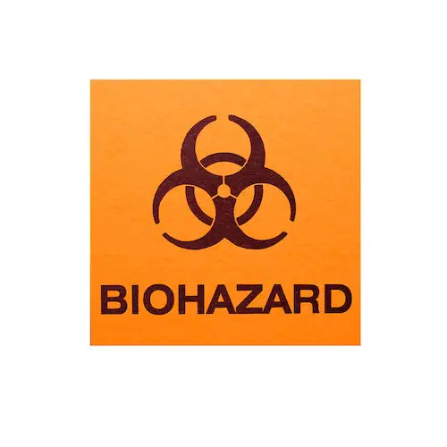 Waterproof Biohazard Warning Labels, 4" x 4", 25/Pkg, BWL4W thumbnail 2