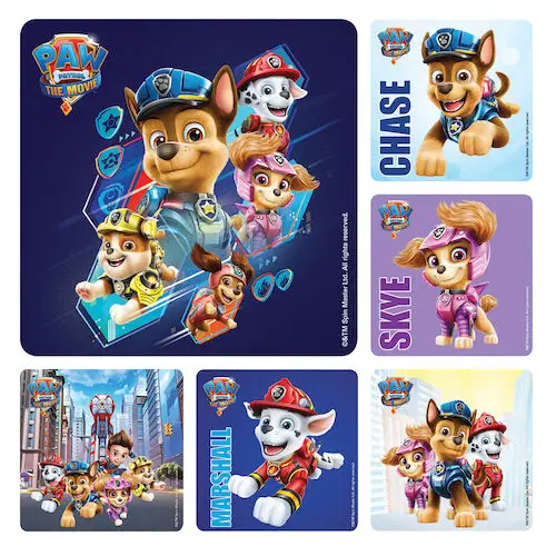 Sherman Specialty PAW Patrol The Movie Stickers, Assorted, 2.5" x 2.5", 100/Roll, PS725 thumbnail 3