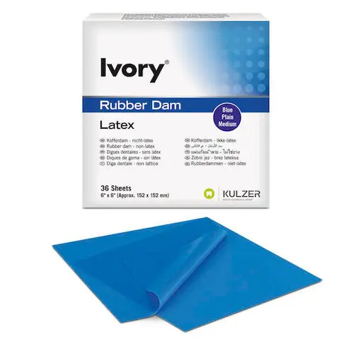 Ivory Rubber Dam Thin, 6 x 6, Blue, Latex, 36/Box, 66094052 - Ivory Rubber Dam Thin, 6 x 6, 36/Box, Blue, 66094052 - Image 1
