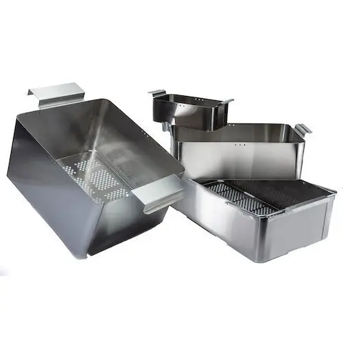 L&R Solid Side Draining Basket for Quantrex 210 Ultrasonic Cleaner, Stainless Steel, 15154 - L&R - Solid Side Draining Baskets -Stainless Steel - Image 1