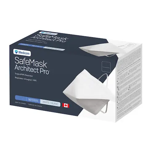 Medicom SafeMask Architect Pro N95 Surgical Respirator, Medium, White, 50/Box, 203314 thumbnail 15