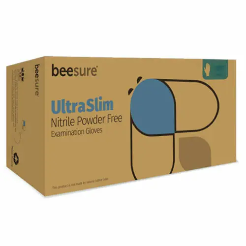 BeeSure UltraSlim Nitrile Exam Gloves, Powder Free, Non-Sterile, X-Small, Blue, 350/Box, BE1155 thumbnail 11