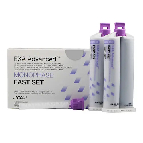 GC America EXA Advanced VPS Impression Material, Monophase, Fast Set, 48 mL Cartridge Refill, 2/Pkg, 137112 thumbnail 4