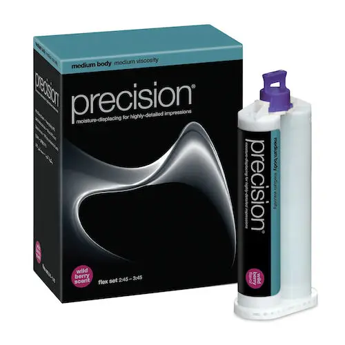 Precision VPS Impression Material Cartridges, Monophase/Medium Body, Wild Berry Flavor, 48mL (2 Cartridges + 6 Tips), SPD1510 - Precision VPS Impression Material Cartridges - Image 1