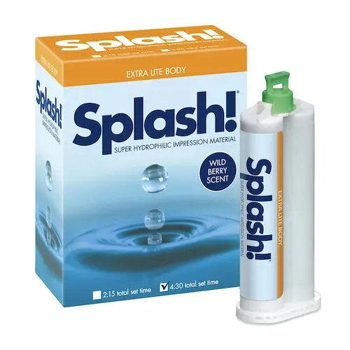 Splash! VPS Impression Material, Extra Light Body, Regular Set, Wild Berry Scent, 2 x 48 ml Cartridges, SPD1208 thumbnail 3