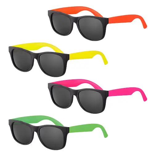 Kid's Classic Toy Sunglasses with Neon Arms, Assorted Colors, 12/Pkg, S70380 thumbnail 2