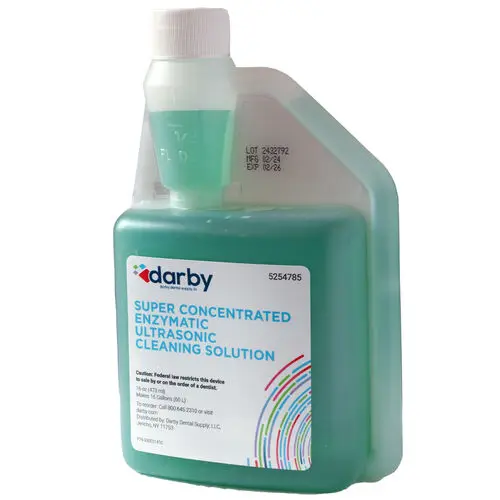 Darby Super Concentrated General Purpose Ultrasonic Cleaning Solution, 16 oz Bottle, 5254785 - Super Concentrated General Purpose Ultrasonic Cleaning Solution, Super Concentrated Enzymatic Ultrasonic Cleaning Solution, 16oz Bottle, 5254785 - Image 1