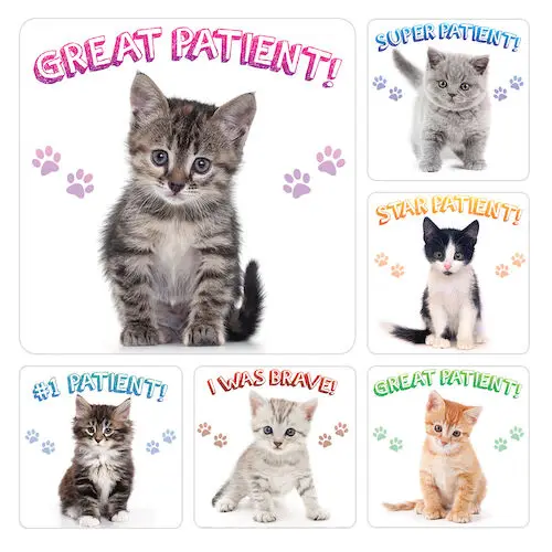 Kitten Patient Stickers, 2" Assorted Designs, 100/Roll, PS646 thumbnail 2