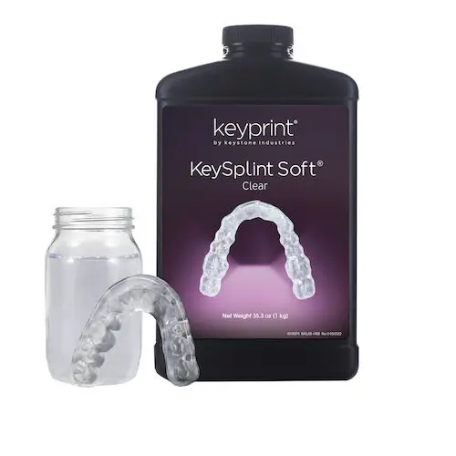 KeyPrint KeySplint Soft 3D Printing Resin, Clear, 1 kg Bottle, 4220161 thumbnail 2