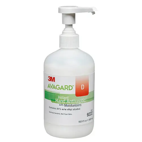 3M Avagard D Instant Hand Antiseptic with Moisturizers, 61% Ethyl Alcohol, Fragrance Free, 16 oz (500 mL) Pump Bottle, 9222 thumbnail 6