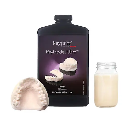 KeyPrint KeyModel Ultra Laboratory 3D Printing Resin, Ivory, 1kg/Bottle, 4220009 thumbnail 3