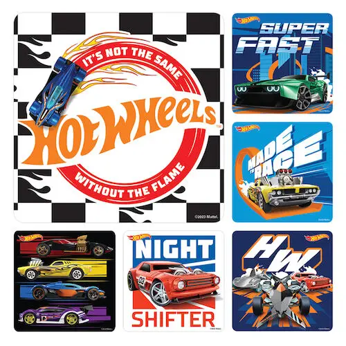 Hot Wheels Cars Stickers, Assorted Designs, 2.5" x 2.5", 100/Roll, PS761 thumbnail 2