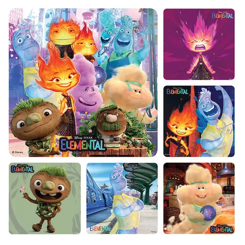 Sherman Specialty Elemental Stickers, 2.5" x 2.5", 6 Assorted Designs, 100/Roll, PS763 thumbnail 2