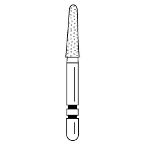 Two Striper Diamond Bur FG, Coarse, Round End Taper, #767.7C, 1.8 mm Major/1.1 mm Minor Diameter, 7.0 mm Length, 50/Pkg, 2050453 thumbnail 2