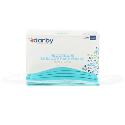 Darby Dental Teal Earloop Face Mask, 50/Box, 5255756 - Teal, 50/Box, 5255756 - Image 1
