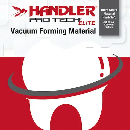Handler Pro Tech Elite Night Guard Material, Hard/Soft Laminate, 5x5", .120 (3mm), Clear, 10/Pkg, V.0140111 - Night Guard Material Hard/Soft .120 3mm 5x5 Square Sheets Pack of 10 - Image 1