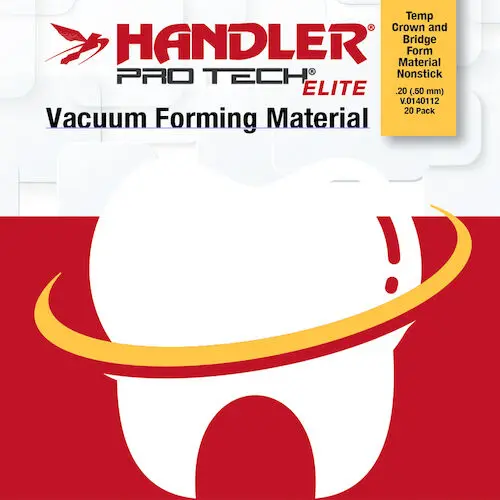 Handler ProTech Elite Temp C&B Form Material, Nonstick, Clear, .020" (.50 mm), 5x5" Square Sheets, 20/Pkg, V.0140112 - Temp C&B Form Material .020 .50mm 5x5 Square Sheets Pack of 20 - Image 1