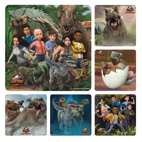 Jurassic Park: Camp Cretaceous Stickers, 2.5" x 2.5", 6 Assorted Designs, 100/Roll, PS771 thumbnail 2