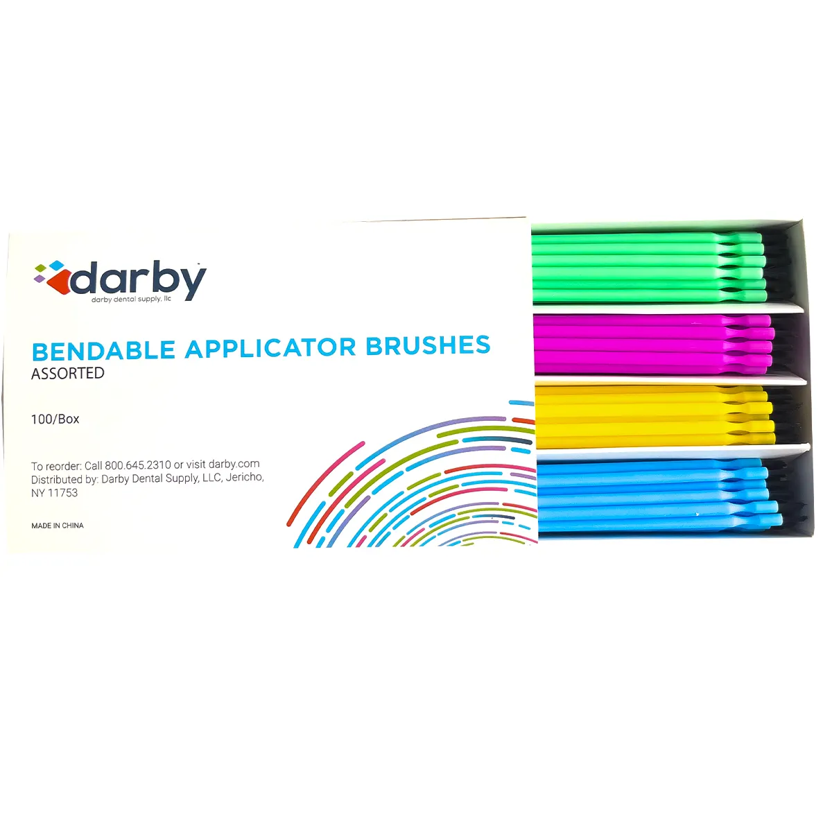 Darby Dental Bendable Applicator Brushes, Regular, Black, 144/Pkg, 5256055 - Regular, 144/Pkg, Black, 5256055 - Image 1