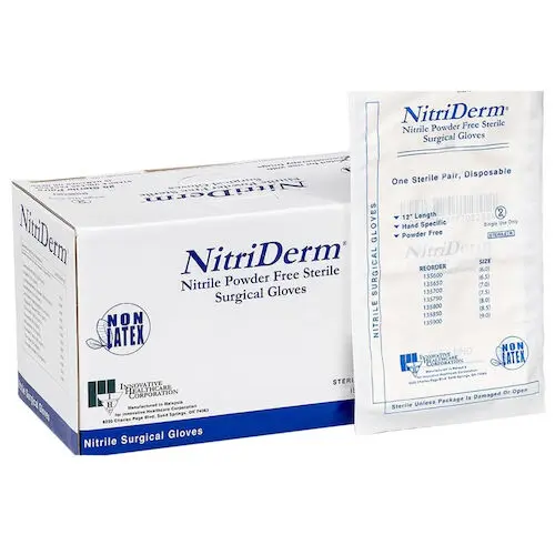 NitriDerm Nitrile Sterile Surgical Gloves, Powder Free, Latex Free, Textured, Size 8.0, 50 Pairs/Box, 135280 thumbnail 3