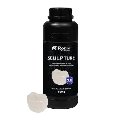 Rodin Sculpture 2.0 Ceramic Nanohybrid 3D Printing Resin, Shade A3, 600g Bottle, 1/Pk, 23895 thumbnail 3