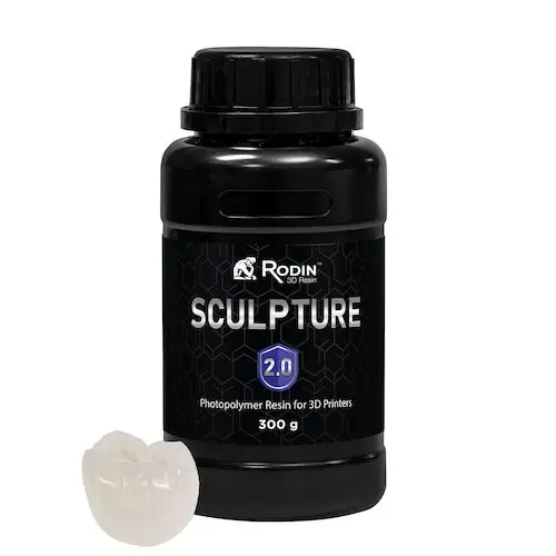 Pac-Dent Rodin Sculpture 2.0 Ceramic Nanohybrid 3D Printing Resin, Shade 0M3, 300g Bottle, 23905 thumbnail 3