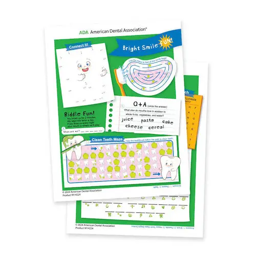 Bright Smile Fun Children's Activity Sheet, Glue Pad of 100 Double-Sided Sheets, W14224 - Bright Smile Fun Children's Activity Sheet, Glue pad of 100 Double Sided Sheets, W14224 - Image 1