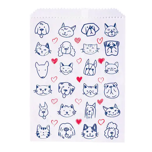 Sherman Specialty Paper Scatter Bags, Dogs & Cats Design, 7.5" x 10", 100/Pack, S8653 thumbnail 2