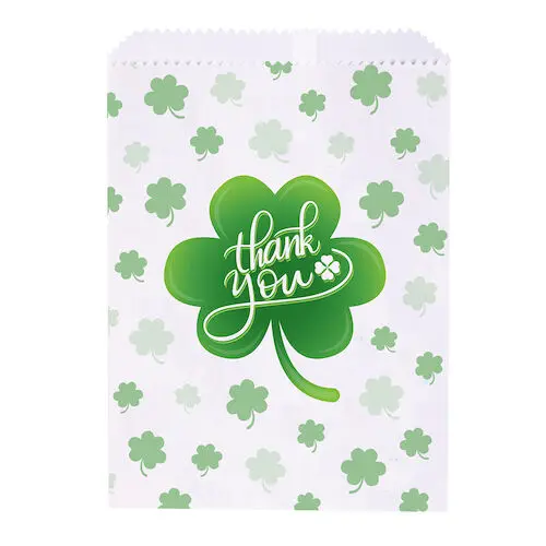 Sherman Specialty Paper Scatter Bags, Thank You Shamrock Design, 7.5" x 10", 100/Pkg, S8655 thumbnail 2