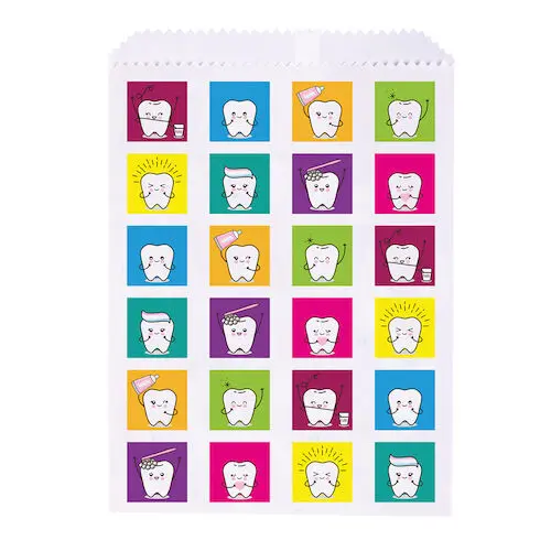 Action Teeth Paper Bags, 7.5" x 10", 100/Pack, S8658 thumbnail 2