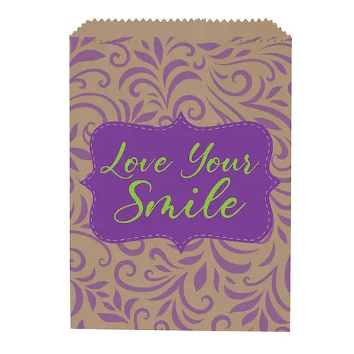 Sherman Specialty Love Your Smile Brown Paper Patient Bag, 7.5" x 10", 100/Pack, S8663 thumbnail 6