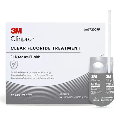 3M Clinpro Clear Fluoride Treatment, 2.1% Sodium Fluoride, Flavorless, 0.5 mL Unit Dose, 50/Pk, 7200FF thumbnail 4