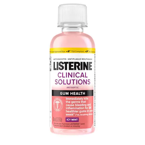 Listerine Clinical Solutions Gum Health Antiseptic Mouthwash, Icy Mint, 95mL (3.2oz) Bottle, 24/Pk, 35275 thumbnail 2