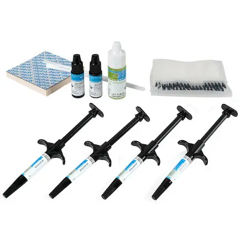 Alpha-Dent Light Cure Bracket Adhesive Kit, 4 x 5g Syringes with Bonding Resin, Etchant, and Accessories, 303-0003-001 - Alpha-Dent 4 x 5g Light Cure Bracket Adhesive Kit. It Includes - Image 1