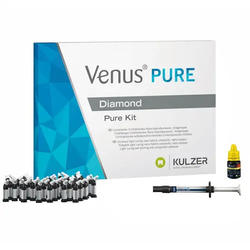 Venus Diamond Pure PLT Introductory Kit, Universal Shades Light & Medium, 40 x 0.25g PLT, 1 x 2g Bulk Flow ONE Syringe, 1 x 2ml iBond Universal, 66098264 thumbnail 3