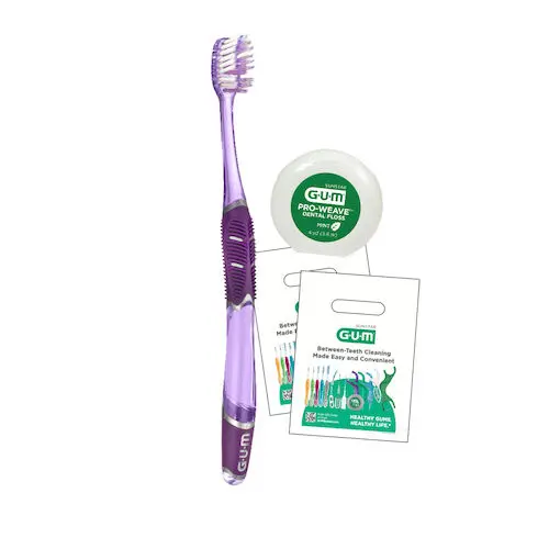 GUM Technique Deep Clean Adult Toothbrush Patient Pack Bundle, Includes Toothbrush, ButlerWeave Floss & Patient Bag, 144 Kits, KIT525P thumbnail 3