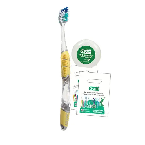 GUM® Kit Technique® Complete Care Toothbrush Bundle Box, Adult Patient Pack, 144 Kits (Toothbrush, Floss, Patient Bag), KIT591P thumbnail 3